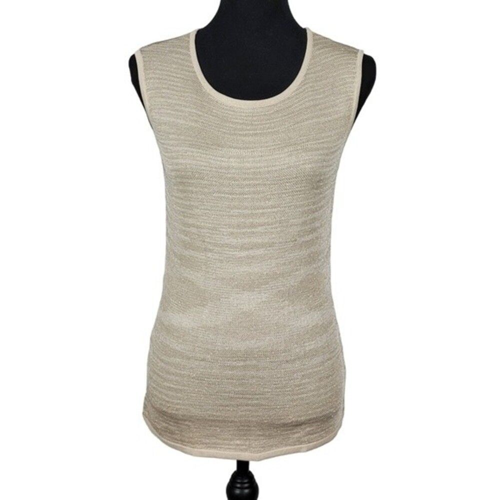 Jones New York Tan Sleeveless Knit Pullover Sz S
